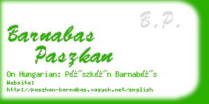 barnabas paszkan business card
